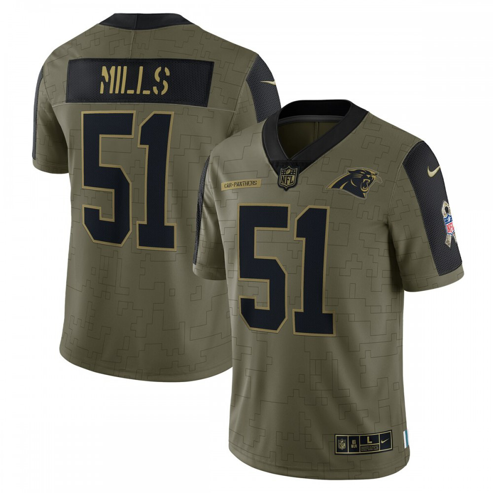 Sam Mills Carolina Panthers Nike 2021 Salute To Service Retired Player Limited Jersey - Olive-GridironStore